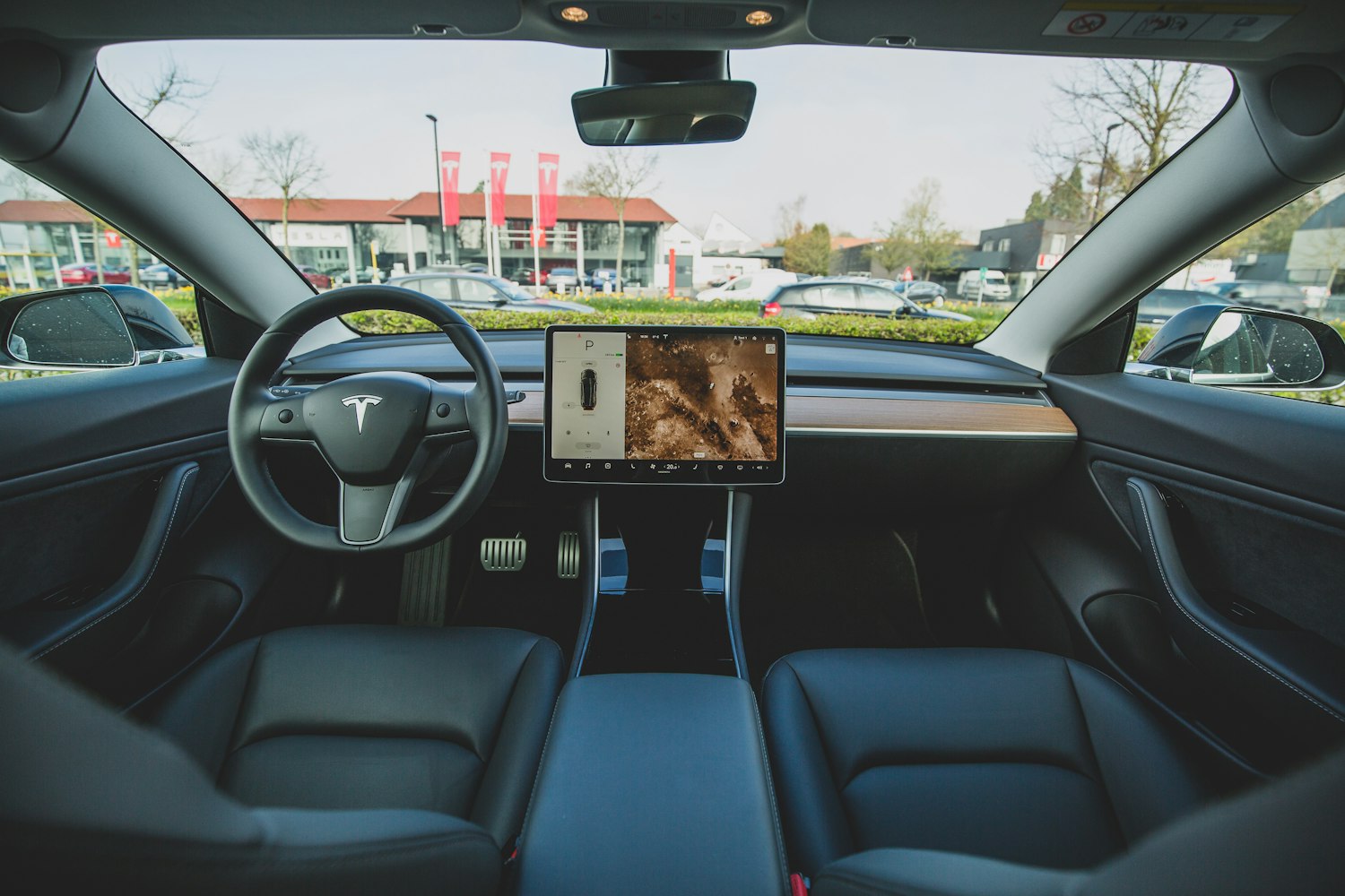 Intérieur d’une Tesla Model 3 avec son écran central